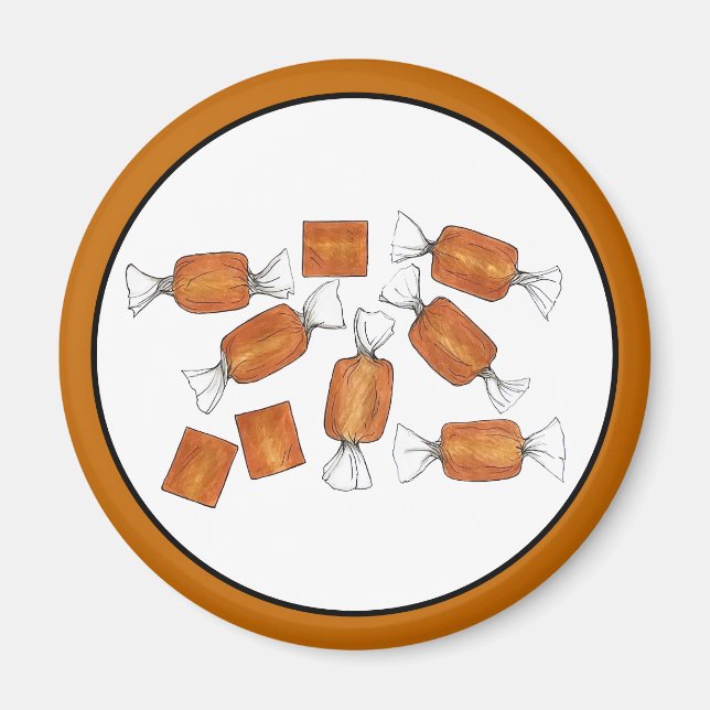 Imán Caramelos salados caseros dulces de caramelo hecho (Frente)