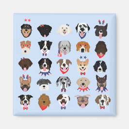 Imán Caras De Perro Del 4 De Julio