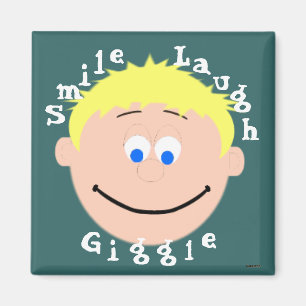 Imán Caras sonrientes niño ojos azules rubios