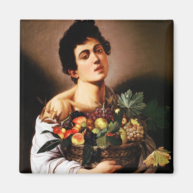 Imán Caravaggio con una cesta de avispón de frutas (Frente)