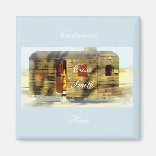 Imán Caravana de madera clásica de época