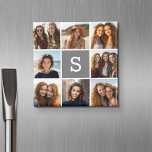 Imán Carbón blanco 8 Personalizado de Collage de fotos<br><div class="desc">Para este diseño se pueden utilizar fotos de 8 cuadrados o de Instagram. Utiliza 8 fotos cuadradas para crear un regalo único y personal. O puedes mantener al cachorro hipster y hacer un keepsake de moda. Si necesita ajustar las imágenes,  haga clic en la herramienta personalizar para realizar cambios.</div>