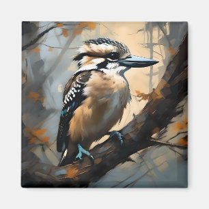 Imán Carcajada encantadora: Kookaburra en pintura al ac