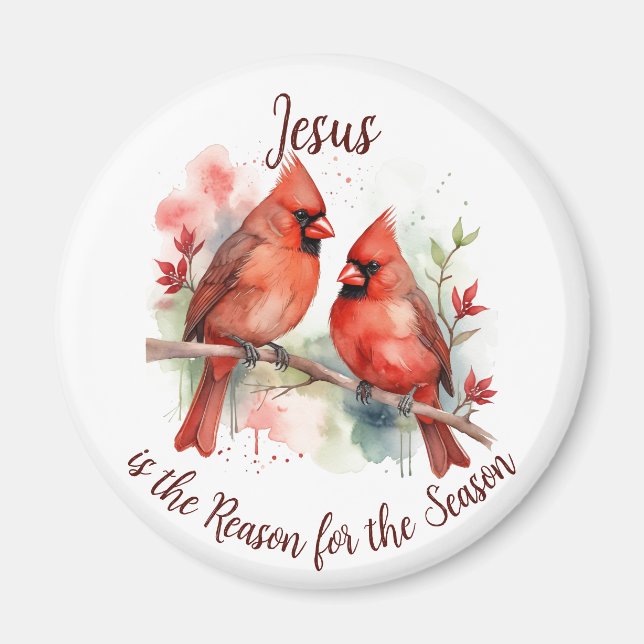 Imán Cardenal Rojo de Navidad Jesús Razón de la Tempora (Frente)
