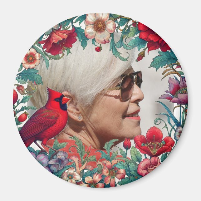 Imán Cardenal Rojo Memorial Keepsake FOTO (Frente)