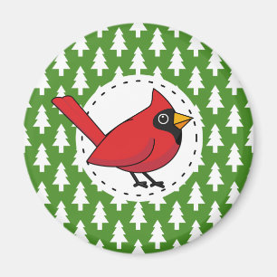 Imán Cardenal rojo personalizado sobre el patrón de lo