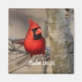 Imán Cardenal Rojo Psalm 116:15 Magnet