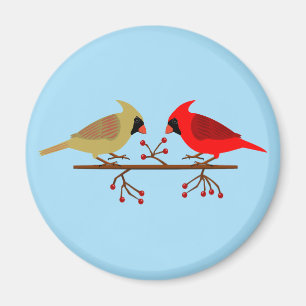 Imán Cardenales Navidades y Berries rojos