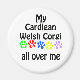 Imán Cardigan Welsh Corgi Walks Design