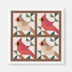 Imán Cardinal Barn Quilt Magnet