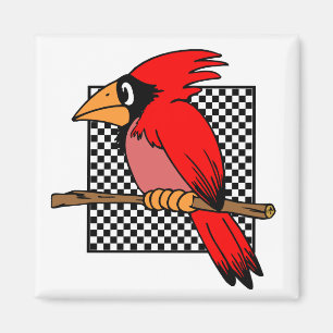 IMÁN CARDINAL DEL DISEÑO DEL PÁJARO