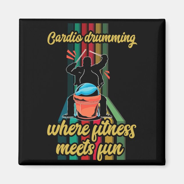 Imán Cardio Drumming Gym Exercise Funny Fitness Cl W  (Frente)