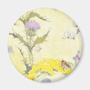 Imán Cardo y abeja en vara de oro