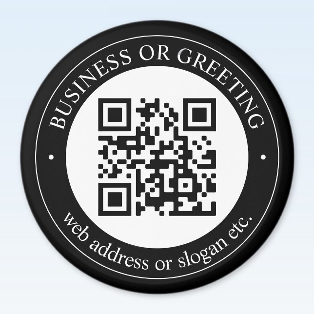 Imán Cargar código QR o logotipo | Moderno Negro (Subido por el creador)