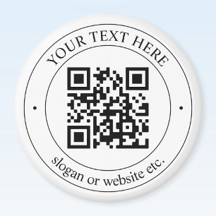 Imán Cargar tu propio código QR y texto de Personalizab