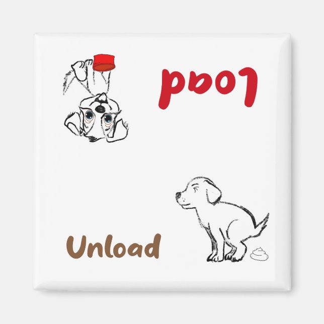 Imán Cargar y descargar lavavajillas (Frente)