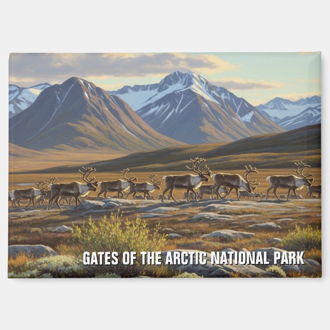 Imán Caribou en las puertas del Parque Nacional Ártico (Anverso)