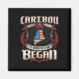 Imán Caribou Maine Usa Flag Independence Day