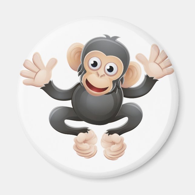 Imán Caricatura animal de Chimpanzee (Frente)