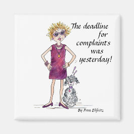 Imán Caricatura de acuarela de mujer asertiva