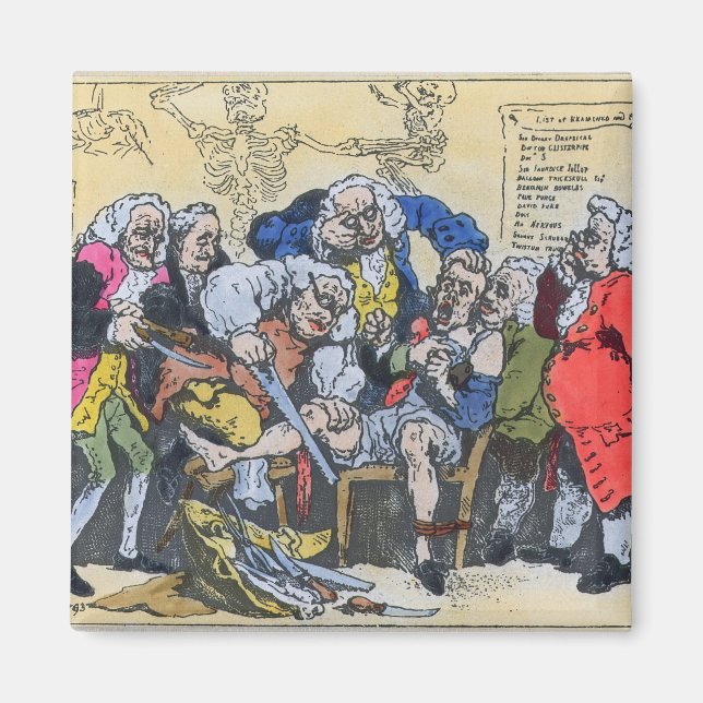 Imán Caricatura de cirujanos georgianos en el trabajo,  (Frente)