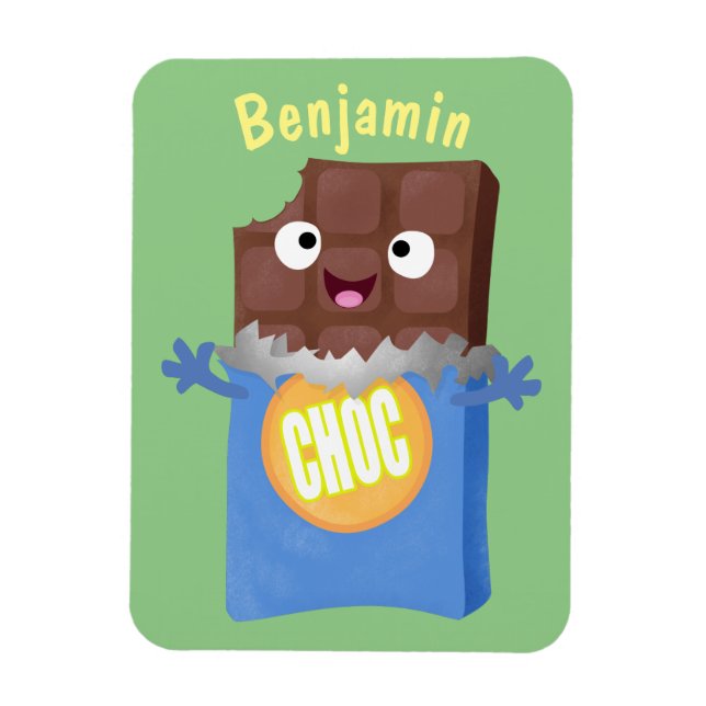 Imán Caricatura de dibujos animados de un dulce chocola (Vertical)