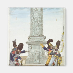 Imán caricatura de soldados en el Colonne Vendome