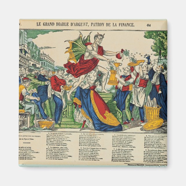 Imán Caricatura del demonio del dinero, 1860 (Frente)