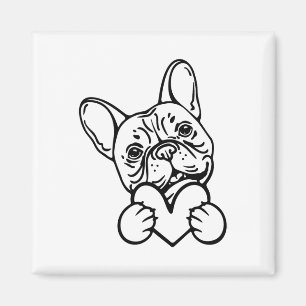Imán Cariño del Día de San Valentín Bulldog Francés