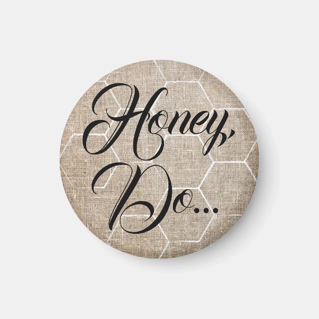 Imán "Cariño Do..." Faux Burlap Magnet (Frente)