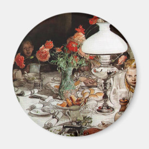 Imán Carl Larsson - Alrededor de la lámpara