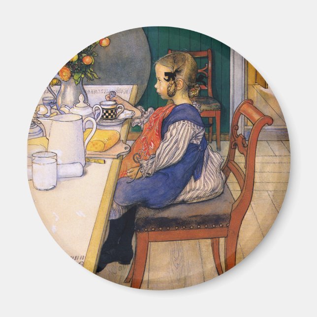 Imán Carl Larsson Desayuno Miserable de Late Riser (Frente)