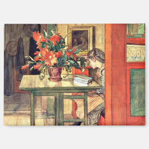 Imán Carl Larsson - Lisbeth Reading, pintura famosa,