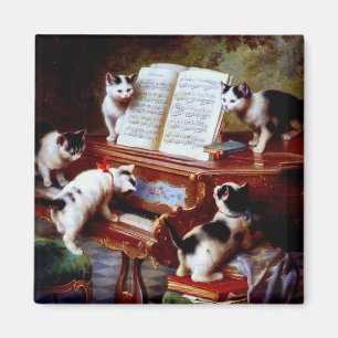 Imán Carl Reichert Kittens Jugando Piano