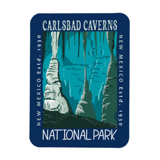 Imán Carlsbad Caverns Parque nacional Vintage (Vertical)