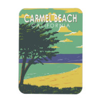 Carmel Beach California Travel Art Vintage