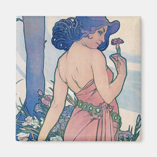 Imán Carnación (Cuatro Flores), Alphonse Mucha