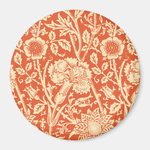 Imán Carnación de Art Nouveau Damask, Naranja mandarín