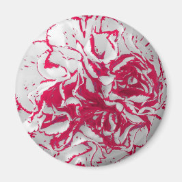 Imán - Carnación en rojo y blanco