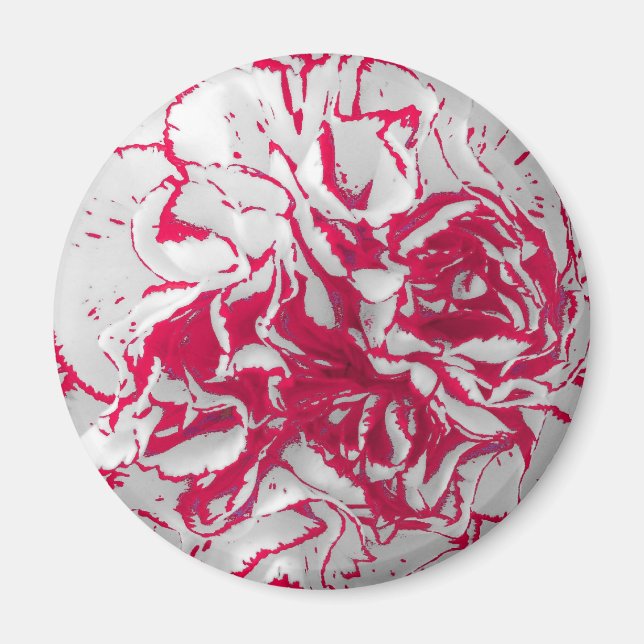 Imán - Carnación en rojo y blanco (Frente)