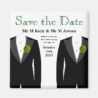 Carnación Verde Salve La Fecha Magnet Boda Gay