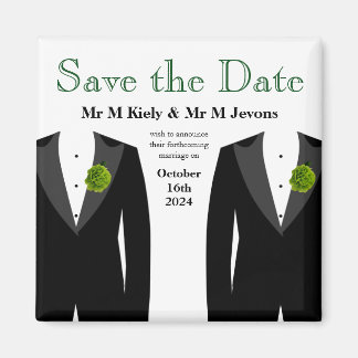 Imán Carnación Verde Salve La Fecha Magnet Boda Gay