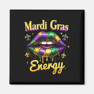 Imán Carnaval de Energía de Mardi Gras Labios Nueva Orl