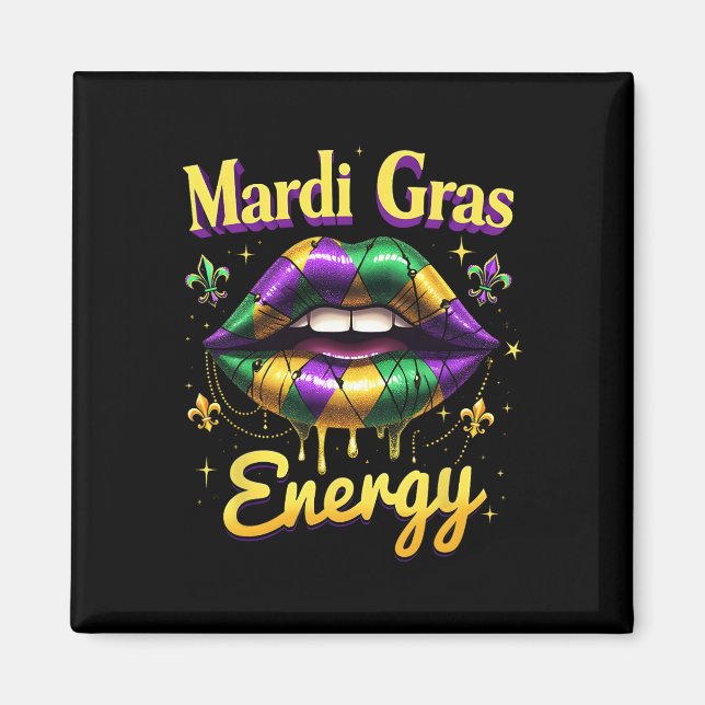Imán Carnaval de Energía de Mardi Gras Labios Nueva Orl (Frente)