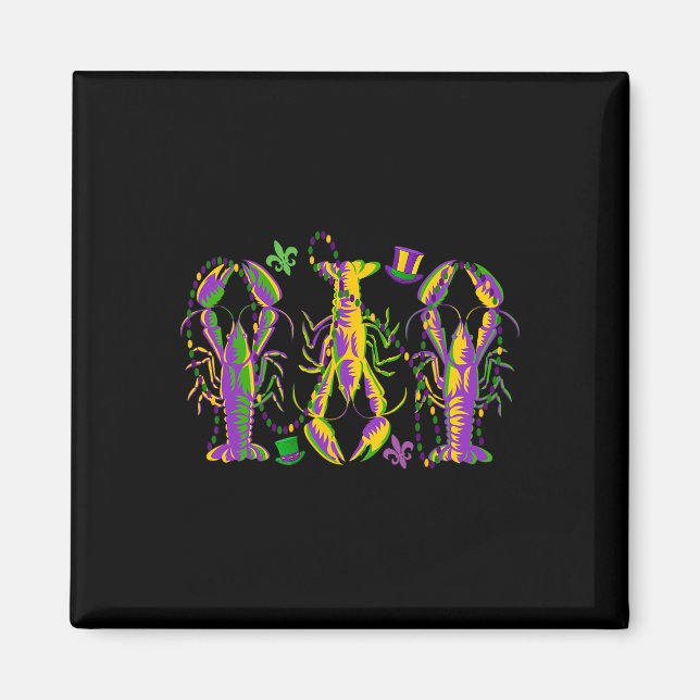 Imán Carnaval de Mardi Gras Langostinos Feliz Mardi Gra (Frente)