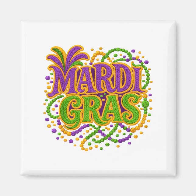 Imán Carnaval de Mardi Gras Martes de Carnaval Enganche (Frente)