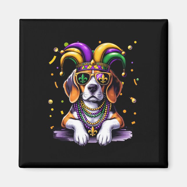 Imán Carnaval del Festival del Perro de Beagle Bead Bea (Frente)