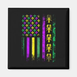 Imán Carnaval Mardi Gras Estados Unidos Bandera Langost