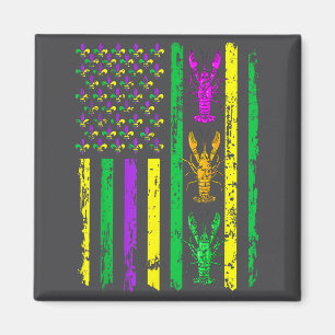 Imán Carnaval Mardi Gras Usa Bandera Americana Traje de
