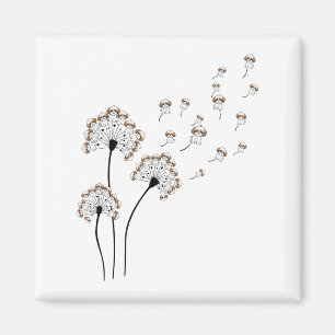 Imán Carne de flores de Shih Tzu Cute Dandelion Shirt P
